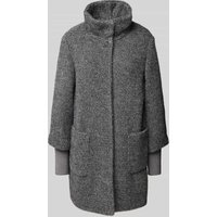 s.Oliver BLACK LABEL Relaxed Fit Mantel mit Strickbündchen am Ärmel in Graphit, Größe 38 von s.Oliver BLACK LABEL