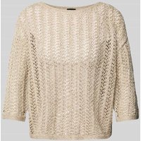 s.Oliver BLACK LABEL Relaxed Fit Strickpullover mit Paillettenbesatz in Beige, Größe M von s.Oliver BLACK LABEL