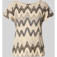 s.Oliver BLACK LABEL Relaxed Fit T-Shirt aus Strick-Jersey in Offwhite, Größe 42 von s.Oliver BLACK LABEL