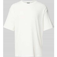s.Oliver BLACK LABEL Relaxed Fit T-Shirt aus strukturiertem Jersey in Weiss, Größe XL von s.Oliver BLACK LABEL