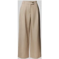 s.Oliver BLACK LABEL Relaxed Fit Weite Hose aus Viskose-Leinen-Mix in Taupe, Größe 40/32 von s.Oliver BLACK LABEL