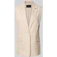 s.Oliver BLACK LABEL Relaxed Fit Weste aus Baumwoll-Mix mit Leinen in Sand, Größe 48 von s.Oliver BLACK LABEL