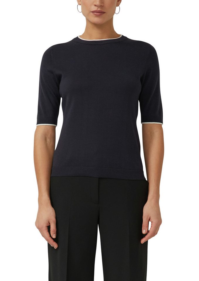 s.Oliver BLACK LABEL Rundhalspullover mit Rippbündchen von s.Oliver BLACK LABEL