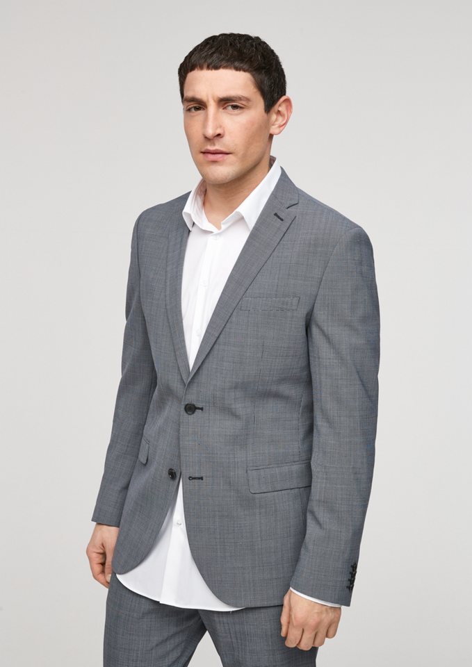 s.Oliver BLACK LABEL Sakko Slim: Elastisches Sakko aus Wollmix von s.Oliver BLACK LABEL