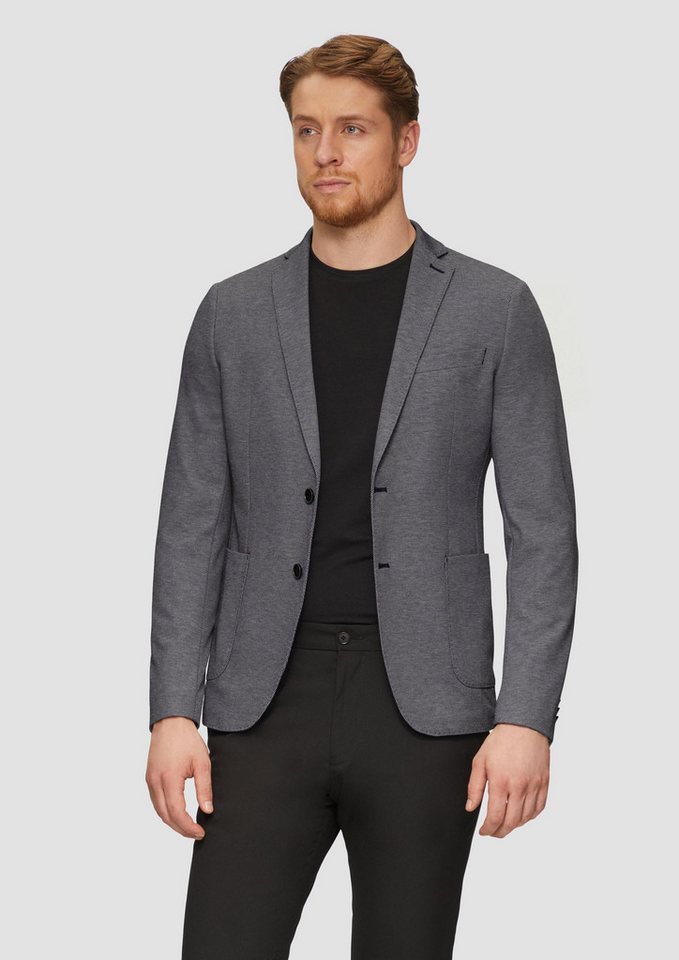 s.Oliver BLACK LABEL Sakko s.O JOGG: Anzugsakko aus Pique-Jersey in zweifarbiger Optik von s.Oliver BLACK LABEL
