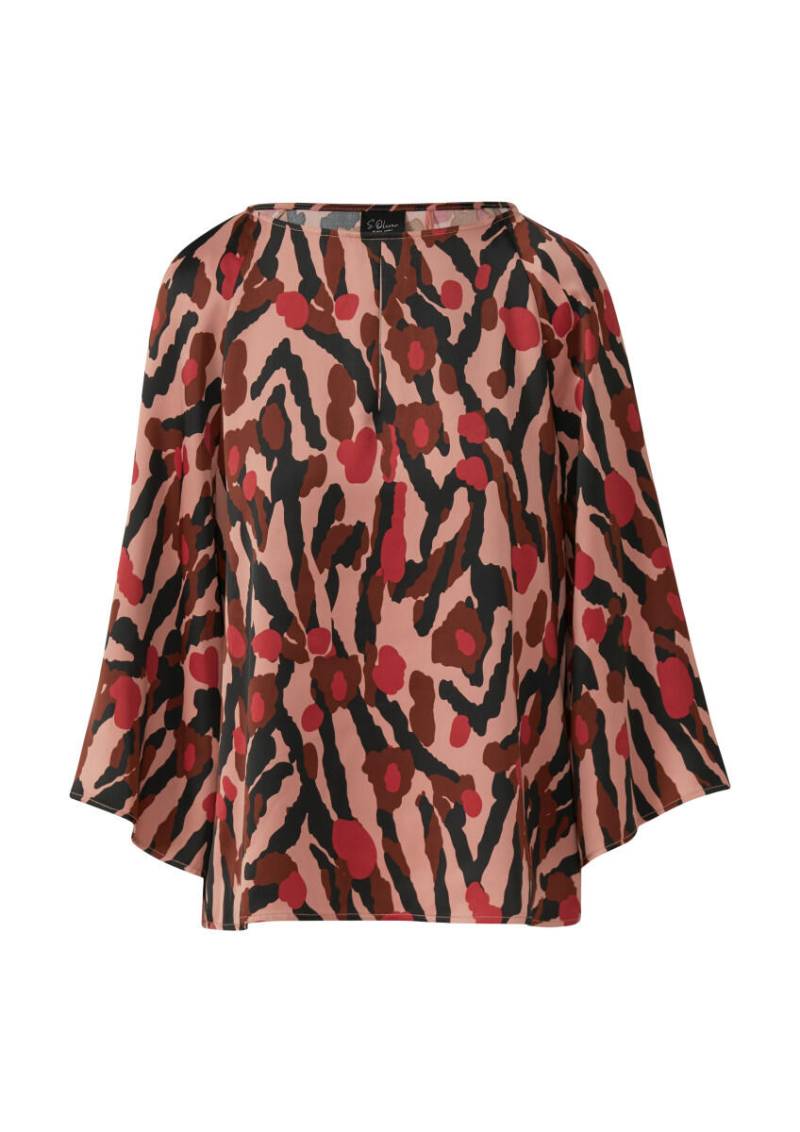 s.Oliver BLACK LABEL - Satin-Bluse mit Animal-Print pink - Gr. - 40 von s.Oliver BLACK LABEL