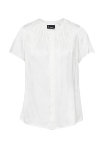 s.Oliver BLACK LABEL Satinbluse aus Viskose mit verdeckter Knopfleiste Creme 48 von s.Oliver BLACK LABEL