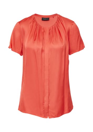 s.Oliver BLACK LABEL Satinbluse aus Viskose mit verdeckter Knopfleiste korallrot 46 von s.Oliver BLACK LABEL