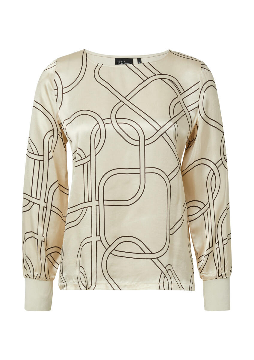 s.Oliver BLACK LABEL - Satinierte Viskose-Bluse weiß - Gr. - 34 von s.Oliver BLACK LABEL