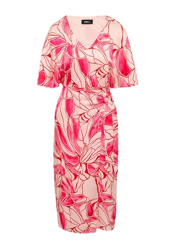 s.Oliver BLACK LABEL Satinkleid in Wickeloptik mit V-Ausschnitt pink 36 von s.Oliver BLACK LABEL