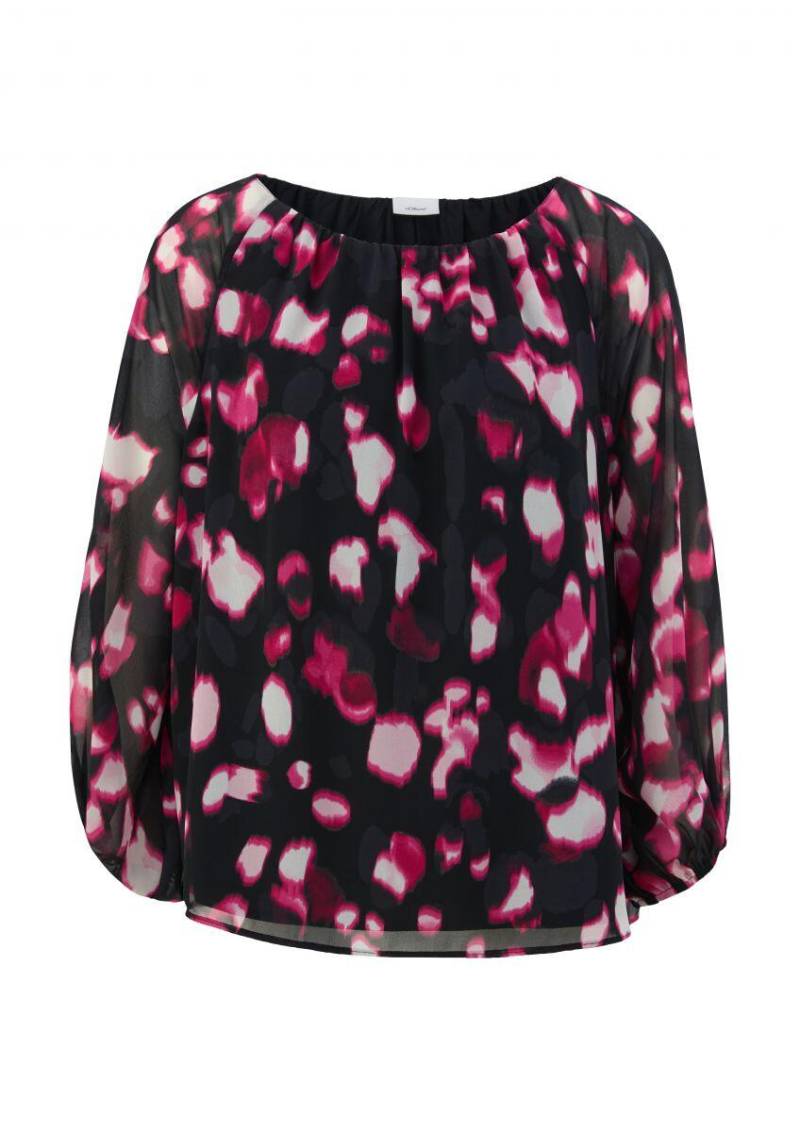 s.Oliver BLACK LABEL - Semitransparente Chiffon-Bluse schwarz - Gr. - 34 von s.Oliver BLACK LABEL