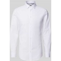 s.Oliver BLACK LABEL Shaped Fit Businesshemd aus Baumwoll-Stretch in Weiss, Größe 40 von s.Oliver BLACK LABEL