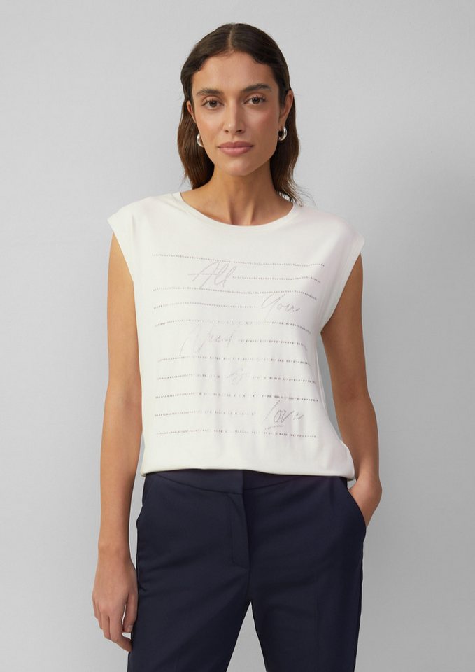 s.Oliver BLACK LABEL Shirttop T-Shirt im Relaxed Fit mit Glitzer-Artwork Glitzer von s.Oliver BLACK LABEL