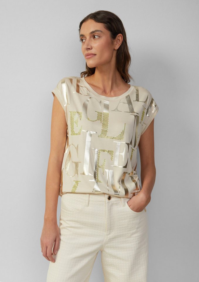 s.Oliver BLACK LABEL Shirttop T-Shirt mit glänzendem Folienprint von s.Oliver BLACK LABEL