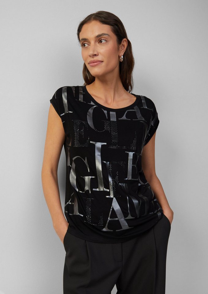s.Oliver BLACK LABEL Shirttop T-Shirt mit glänzendem Folienprint von s.Oliver BLACK LABEL