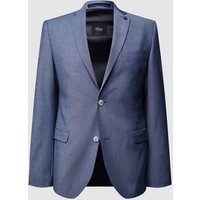 s.Oliver BLACK LABEL Slim Fit 2-Knopf-Sakko mit Kontrastdetail in Jeansblau Melange, Größe 102 von s.Oliver BLACK LABEL