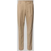 s.Oliver BLACK LABEL Slim Fit Anzughose mit elastischem Bund in Camel, Größe 48 von s.Oliver BLACK LABEL