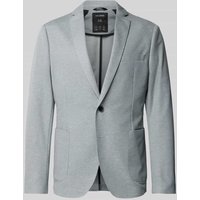 s.Oliver BLACK LABEL Slim Fit Anzugsakko aus zweifarbigem Piqué-Jersey Modell 's.O JOGG' in Hellgrau, Größe 50 von s.Oliver BLACK LABEL