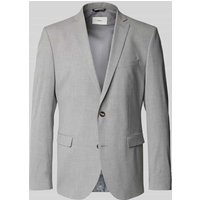 s.Oliver BLACK LABEL Slim Fit 2-Knopf-Sakko aus elastischem Viskose-Mix mit 2-Knopf-Verschluss in Hellgrau, Größe 50 von s.Oliver BLACK LABEL