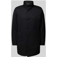 s.Oliver BLACK LABEL Slim Fit Trenchcoat mit Stehkragen in Black, Größe 46 von s.Oliver BLACK LABEL