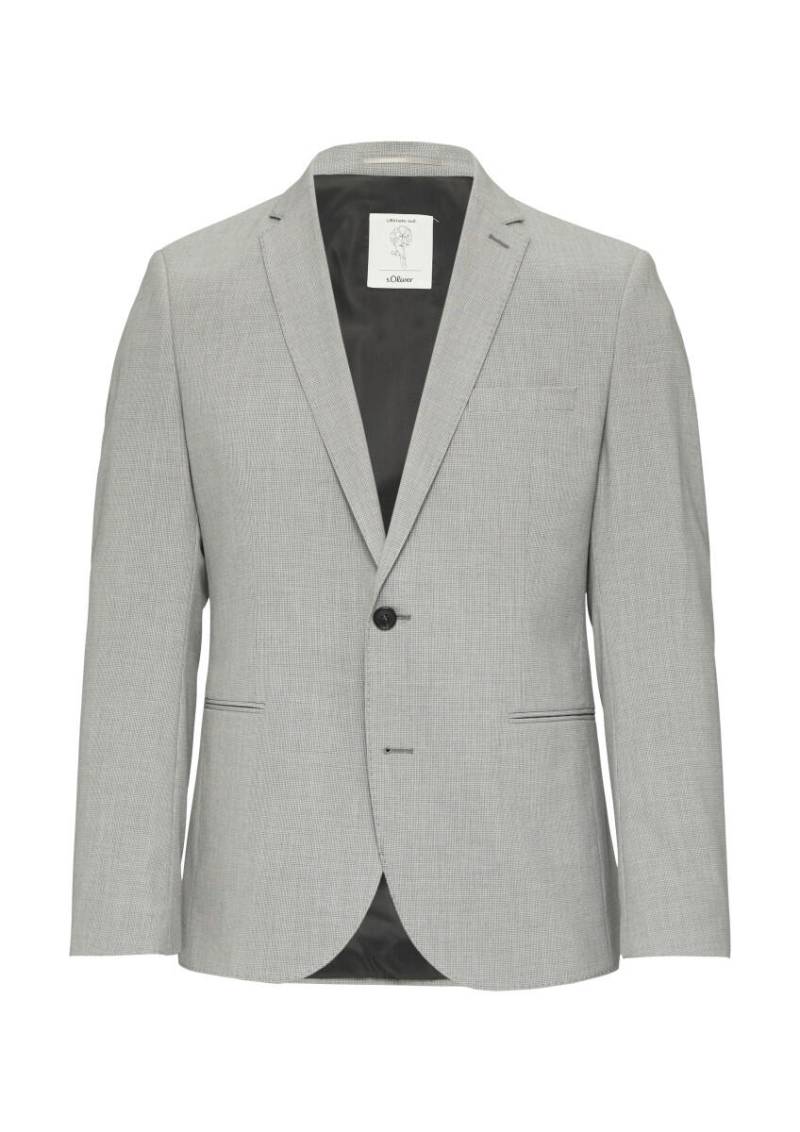 s.Oliver BLACK LABEL - Slim: Sakko aus Viskosemix grau - Gr. - 52 von s.Oliver BLACK LABEL