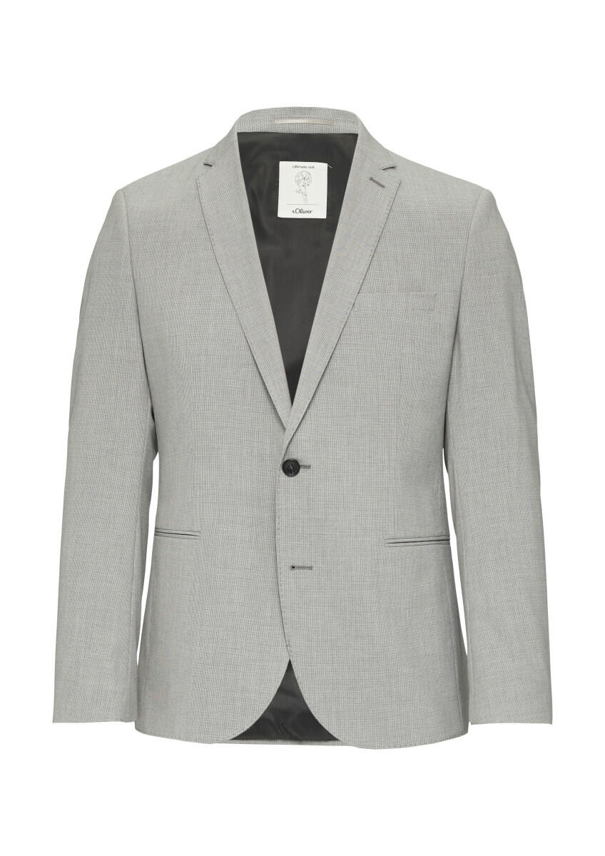 s.Oliver BLACK LABEL - Slim: Sakko aus Viskosemix grau - Gr. - 56 von s.Oliver BLACK LABEL