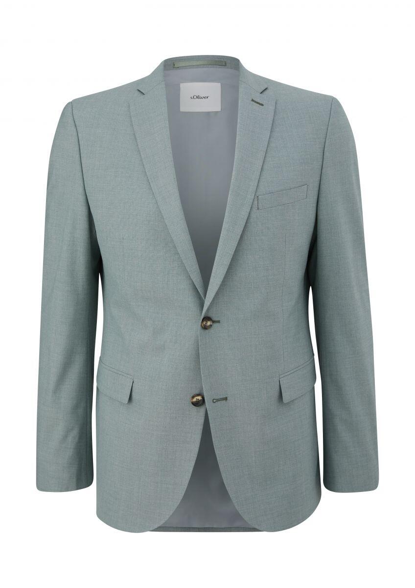 s.Oliver BLACK LABEL - Slim: Sakko aus Viskosemix grün - Gr. - 44 von s.Oliver BLACK LABEL