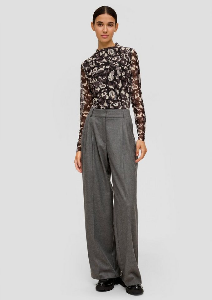 s.Oliver BLACK LABEL Stoffhose Regular: Melierte Hose mit Wide Leg von s.Oliver BLACK LABEL