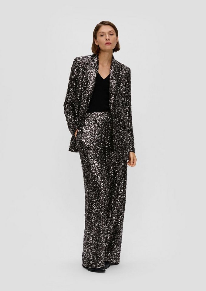 s.Oliver BLACK LABEL Stoffhose Regular: Mesh-Hose mit Pailletten-Besatz Pailletten s.Oliver BLACK LABEL Stoffhose Regular: Mesh-Hose mit Pailletten-Besatz Pailletten von s.Oliver BLACK LABEL