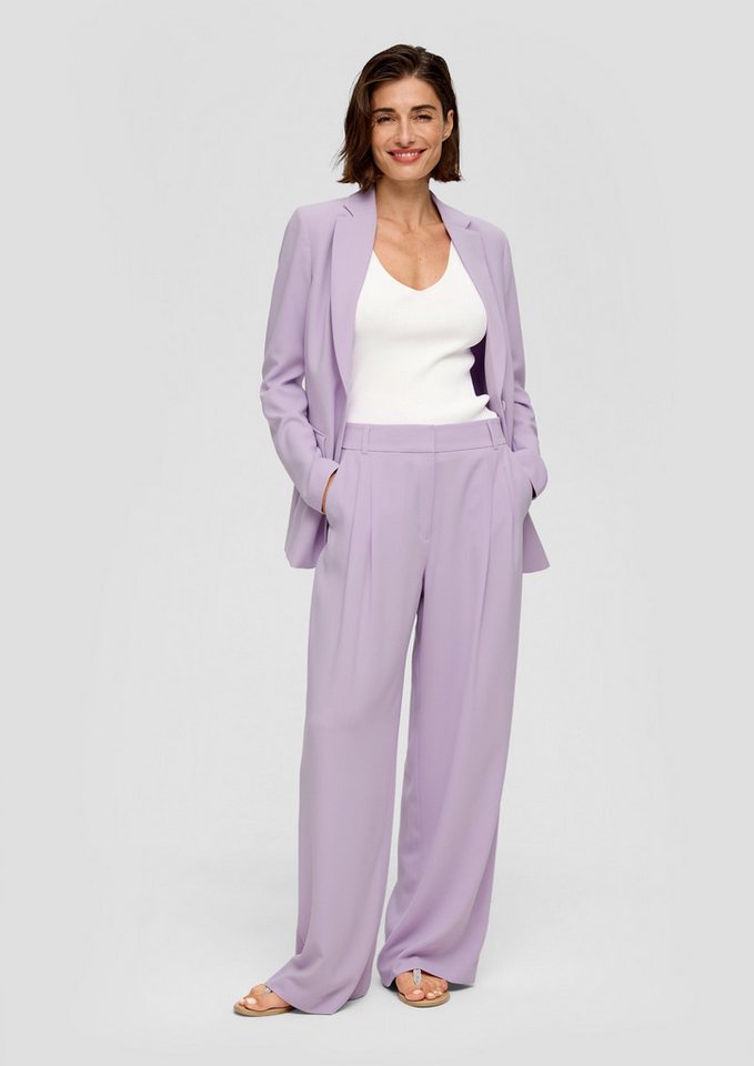 s.Oliver BLACK LABEL Stoffhose Relaxed: High-Rise-Hose mit Crêpestruktur von s.Oliver BLACK LABEL