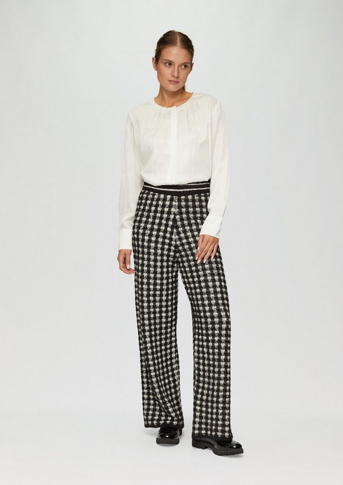 s.Oliver BLACK LABEL Stoffhose Strickhose mit Karo-Muster Streifen-Detail von s.Oliver BLACK LABEL