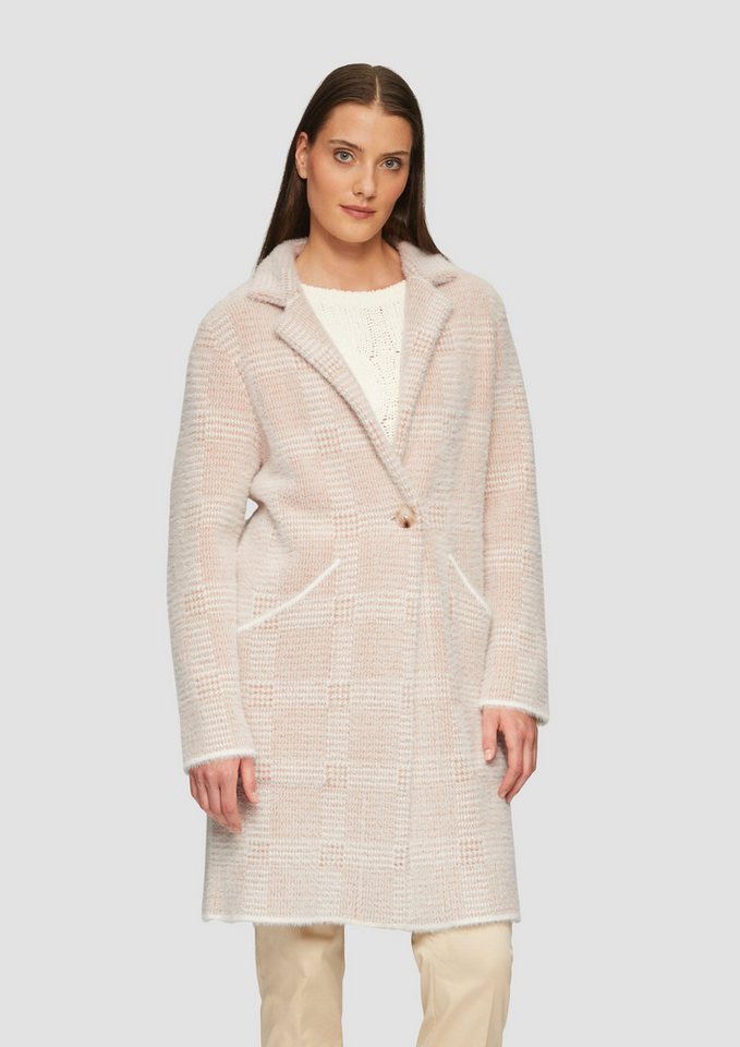 s.Oliver BLACK LABEL Strickjacke Kuscheliger Strickmantel in Jacquard-Optik Kontrast-Details von s.Oliver BLACK LABEL