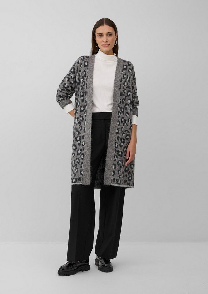 s.Oliver Cardigan Strickjacke Long-Cardigan im Relaxed Fit mit Leo-Print von s.Oliver