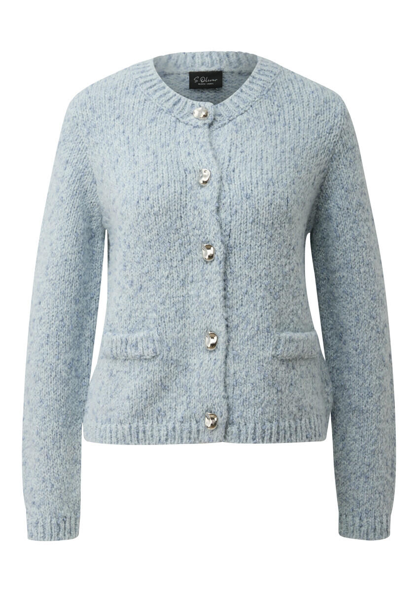 s.Oliver BLACK LABEL - Strickjacke aus Alpakamix blau - Gr. - 44 von s.Oliver BLACK LABEL