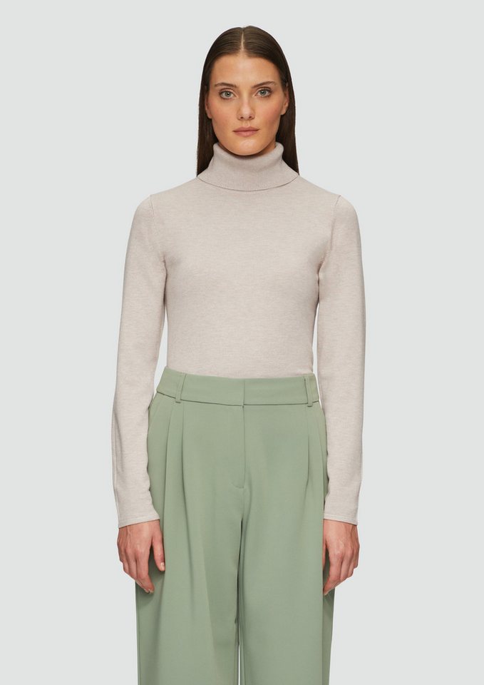 s.Oliver BLACK LABEL Strickpullover Feiner Rollkragenpullover mit Ajour-Details von s.Oliver BLACK LABEL