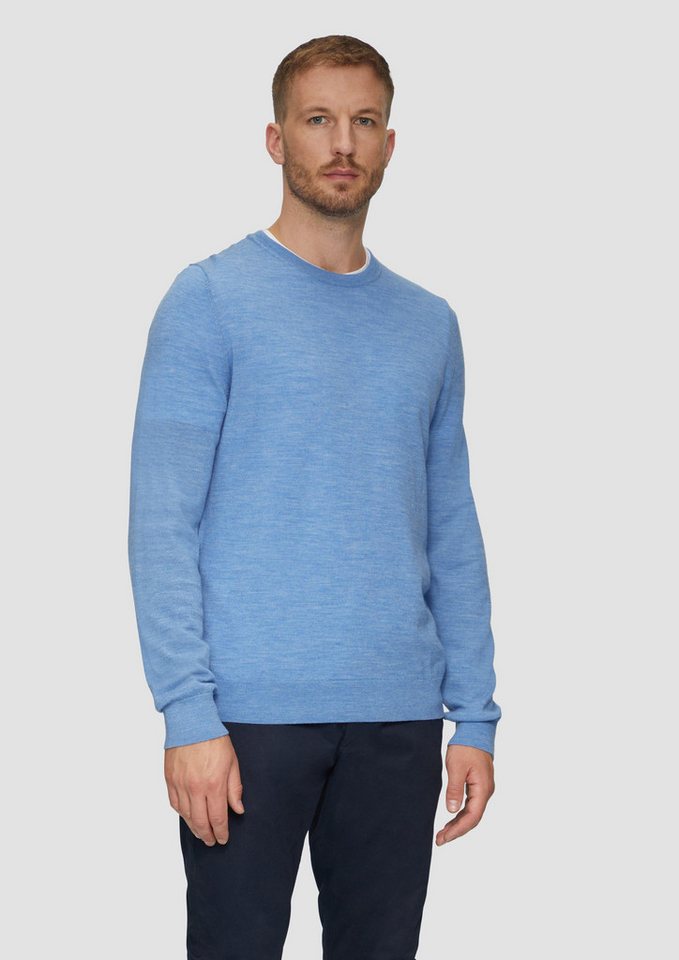 s.Oliver BLACK LABEL Strickpullover Feinstrickpullover aus reiner Merinowolle Rippblende von s.Oliver BLACK LABEL