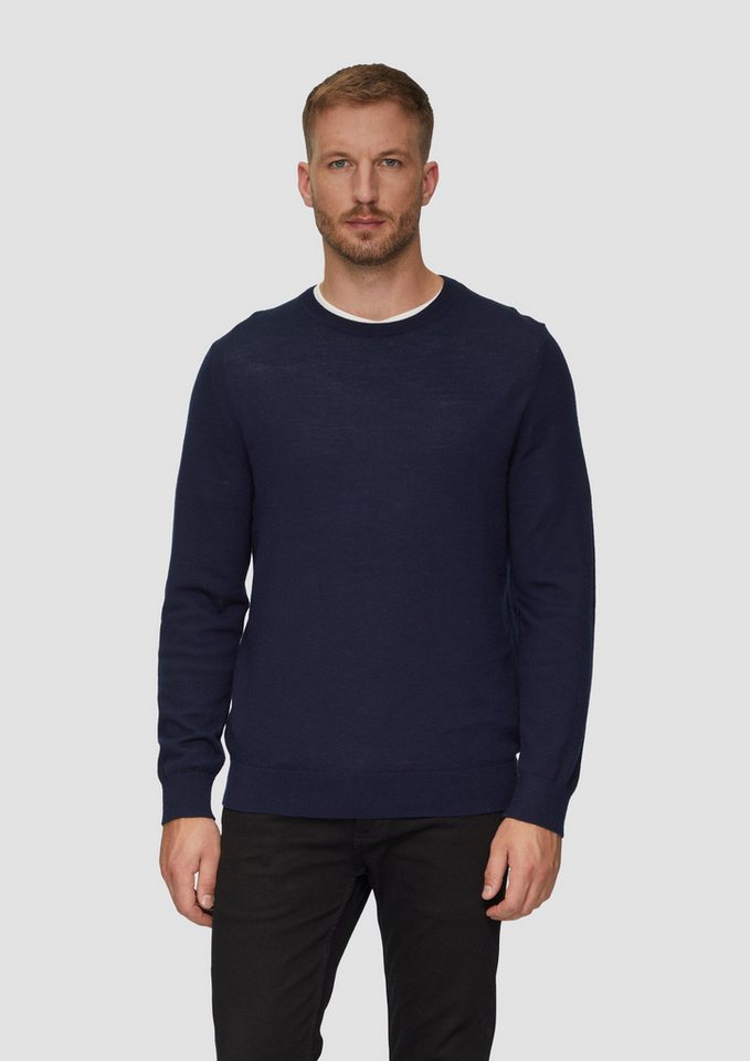s.Oliver BLACK LABEL Strickpullover Feinstrickpullover aus reiner Merinowolle Rippblende von s.Oliver BLACK LABEL