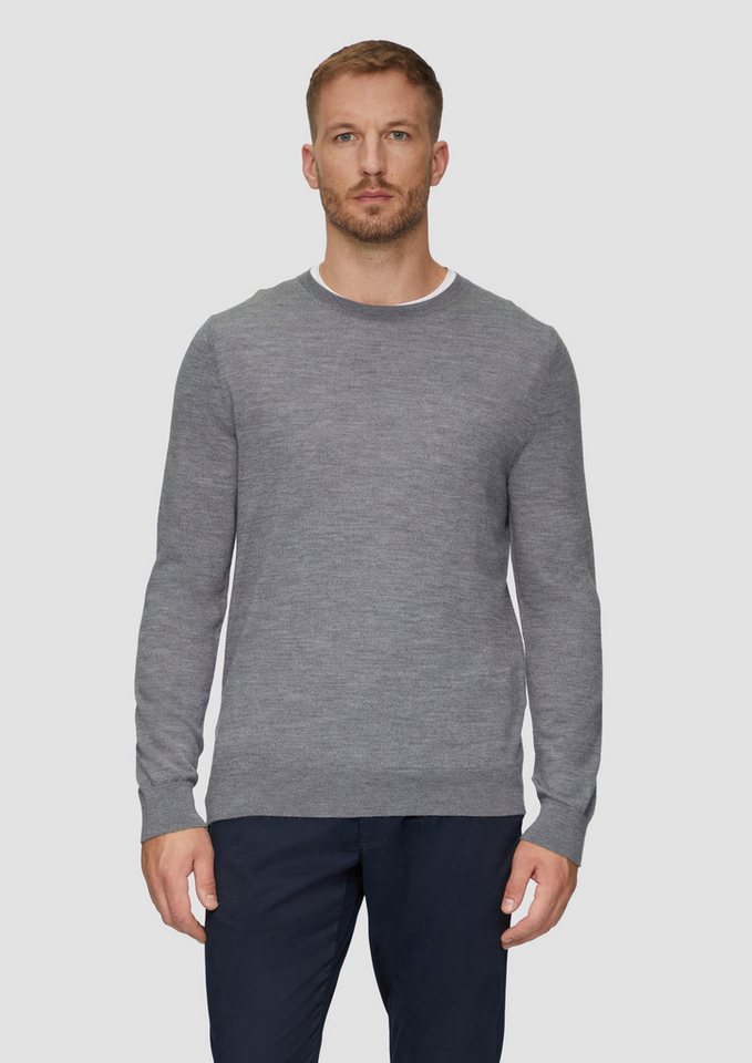 s.Oliver BLACK LABEL Strickpullover Feinstrickpullover aus reiner Merinowolle Rippblende von s.Oliver BLACK LABEL