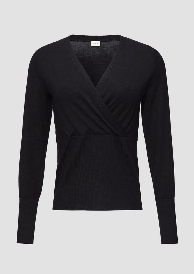 s.Oliver BLACK LABEL Strickpullover Feinstrickpullover in Wickel-Optik von s.Oliver BLACK LABEL