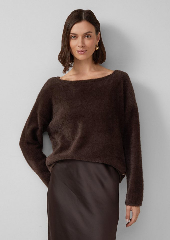 s.Oliver BLACK LABEL Strickpullover Flauschiger Relaxed-Fit-Pullover mit U-Boot-Ausschnitt von s.Oliver BLACK LABEL
