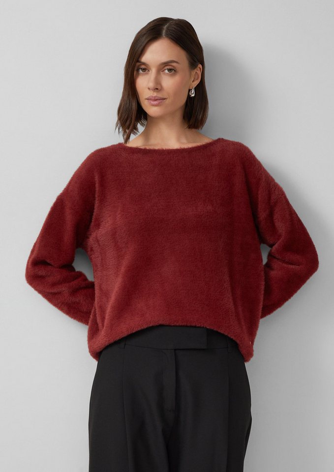s.Oliver BLACK LABEL Strickpullover Flauschiger Pullover mit U-Boot-Ausschnitt s.Oliver BLACK LABEL Strickpullover Flauschiger Pullover mit U-Boot-Ausschnitt von s.Oliver BLACK LABEL