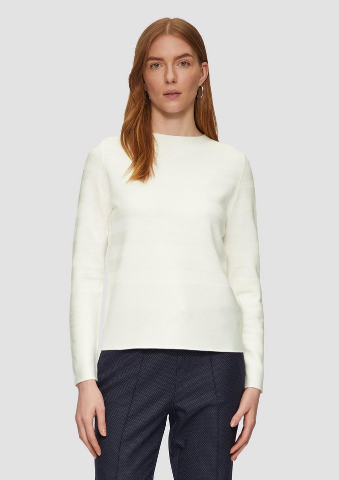 s.Oliver BLACK LABEL Strickpullover Gestreifter Feinstrickpullover aus Viskosemix von s.Oliver BLACK LABEL