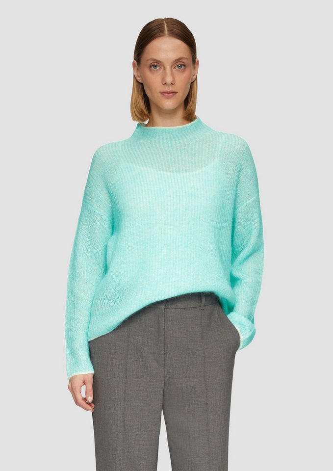 s.Oliver BLACK LABEL Strickpullover Lockerer Rippstrickpullover aus Alpakamix von s.Oliver BLACK LABEL