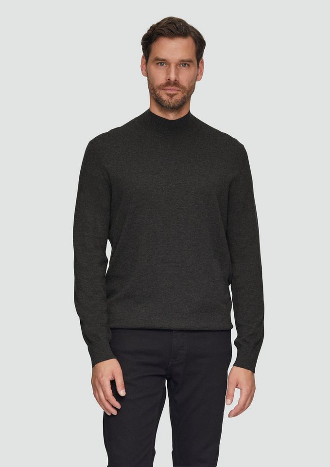 s.Oliver BLACK LABEL Strickpullover Softer Turtleneckpullover aus Baumwoll-Merino-Mix Rippblende von s.Oliver BLACK LABEL