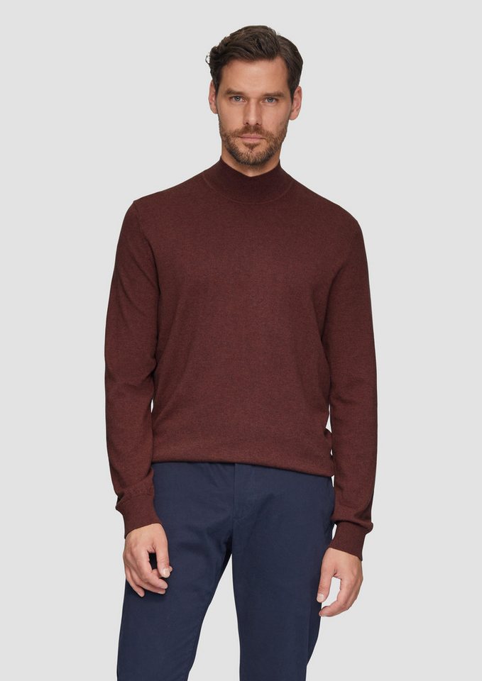 s.Oliver BLACK LABEL Strickpullover Softer Turtleneckpullover aus Baumwoll-Merino-Mix Rippblende von s.Oliver BLACK LABEL