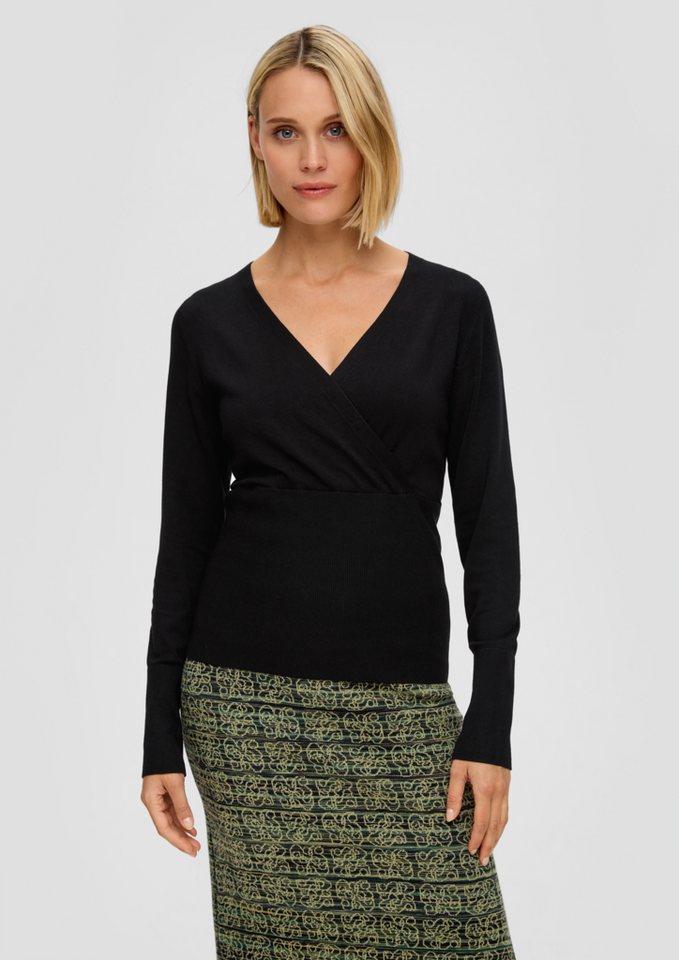 s.Oliver BLACK LABEL Strickpullover Pullover in Wickeloptik von s.Oliver BLACK LABEL