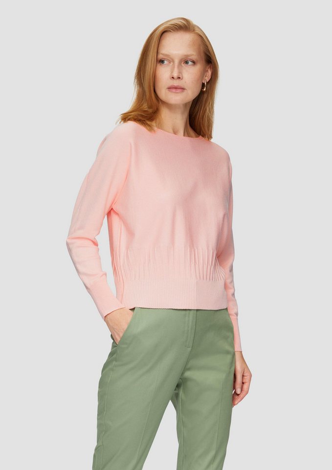 s.Oliver BLACK LABEL Strickpullover Strickpullover mit Strukturmuster am Saum von s.Oliver BLACK LABEL