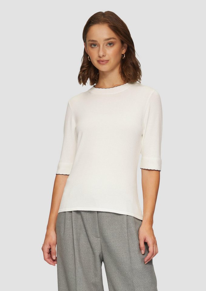 s.Oliver BLACK LABEL Strickpullover Strickpullover im Slim Fit mit Kontrastdetails Kontrast-Details von s.Oliver BLACK LABEL