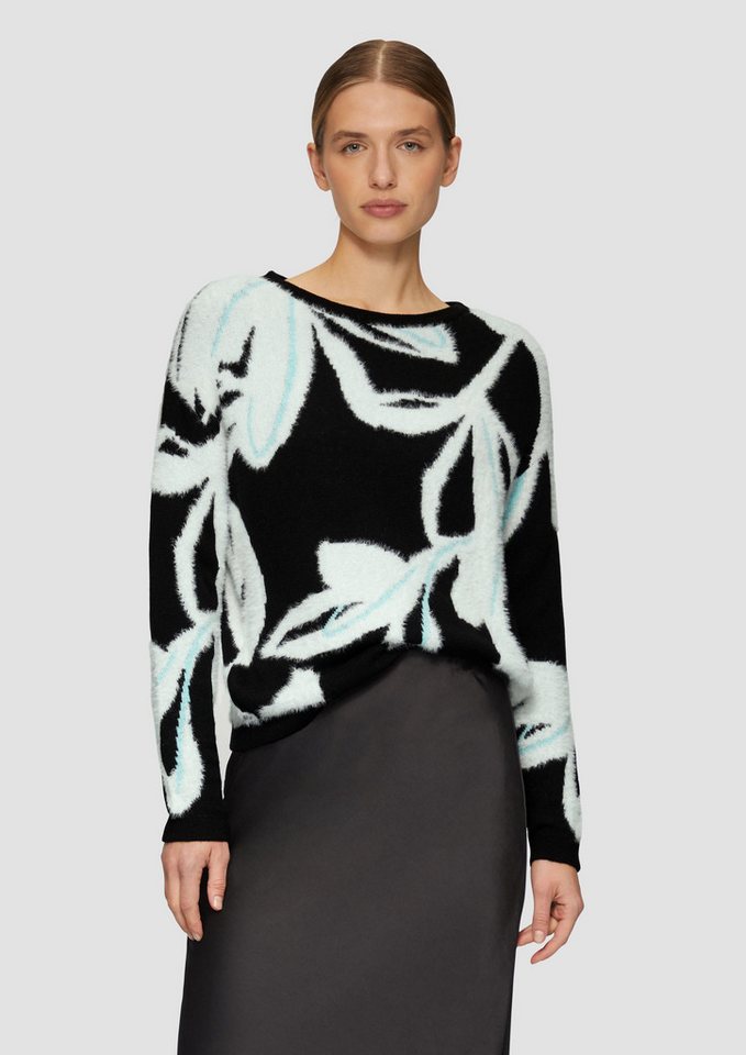 s.Oliver BLACK LABEL Strickpullover Strickpullover mit Intarsienmuster Artwork von s.Oliver BLACK LABEL
