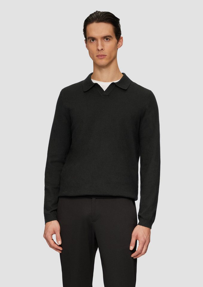 s.Oliver BLACK LABEL Strickpullover Strickpullover mit Polokragen und Seide von s.Oliver BLACK LABEL